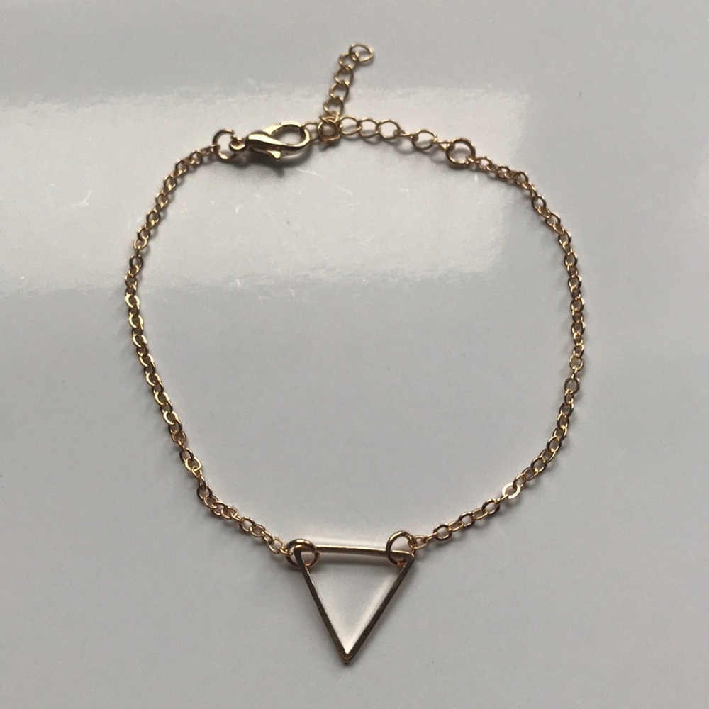 Gold metal triangle pendant bracelet